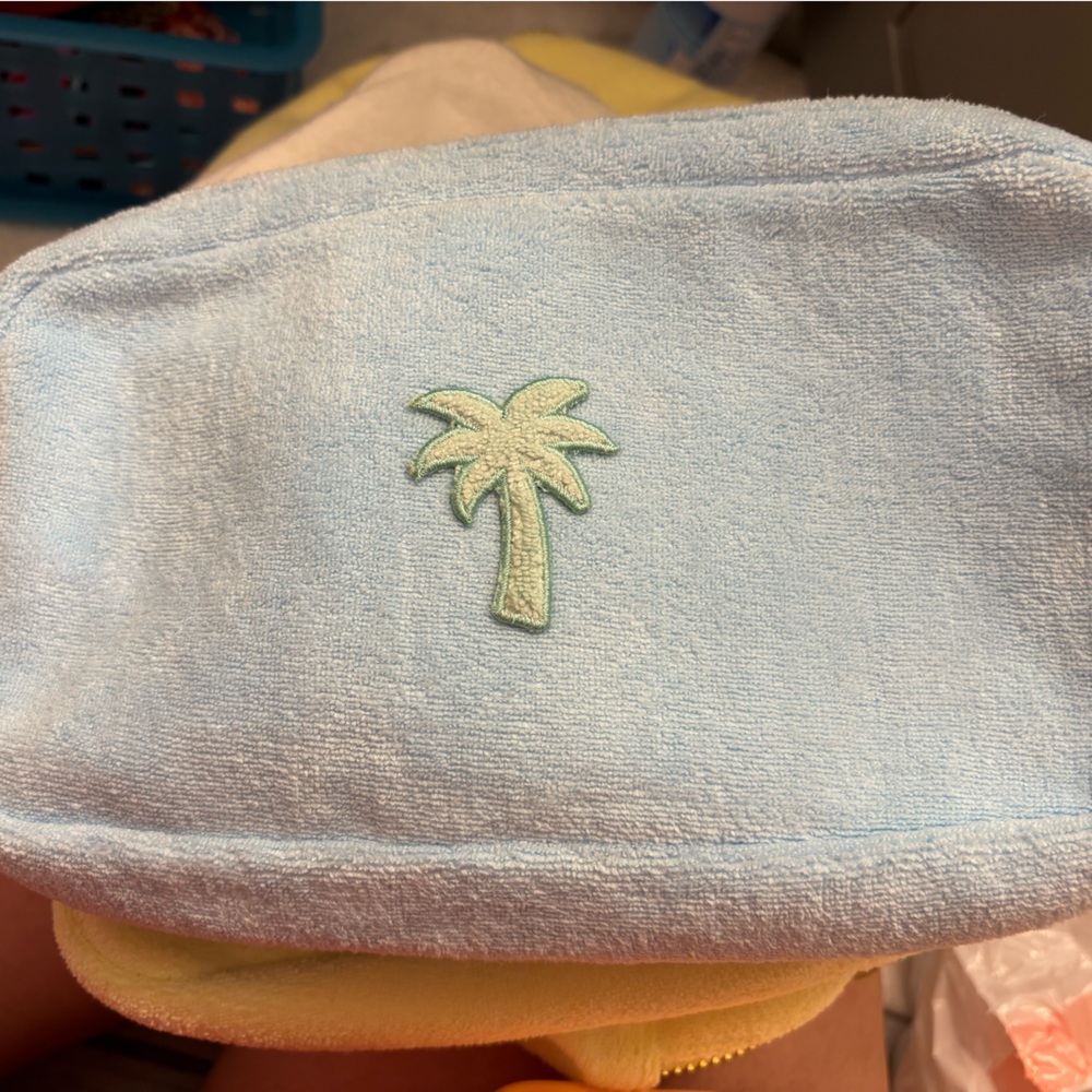 Terry Blue Palm Tree Pouch small